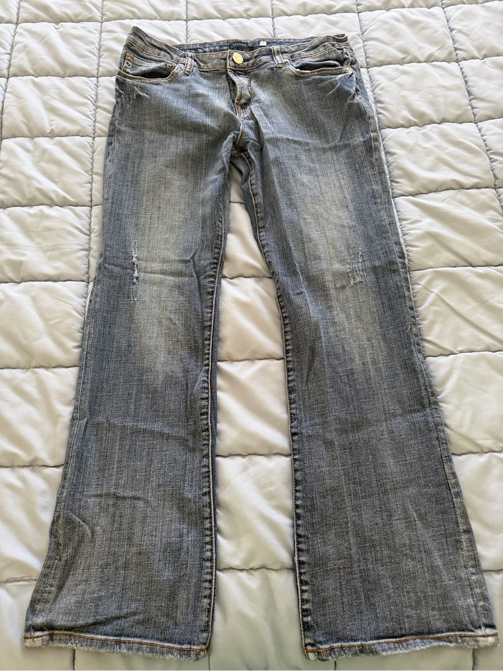 Vigoss Women's Wide-Leg Jeans in Faded Gray Denim